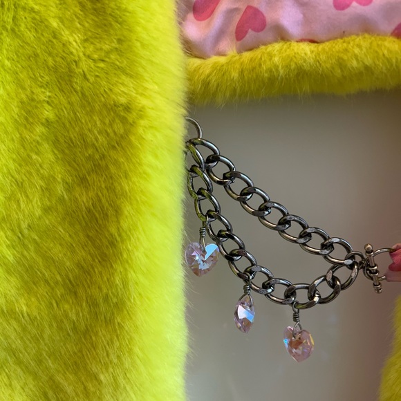 Custom Chartreuse Faux Fur Rave Collar - Picture 2 of 3